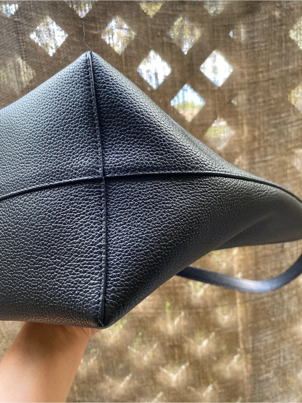 The Row N/S Park Medium Tote in Black Grained Calfskin with Tan Suede Interior